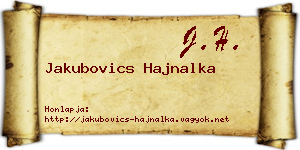 Jakubovics Hajnalka névjegykártya